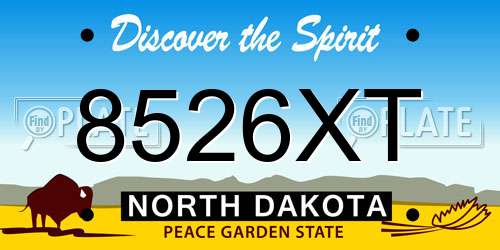 8526XT North Dakota License Plate