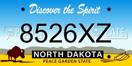 8526XZ North Dakota License Plate