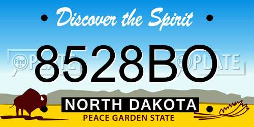 8528BO North Dakota License Plate