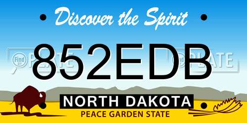 852EDB North Dakota License Plate