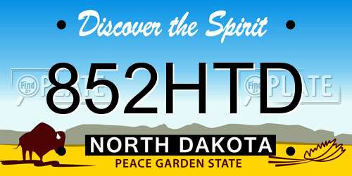 852HTD North Dakota License Plate