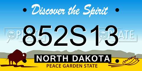 852S13 North Dakota License Plate
