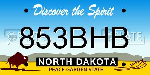 853BHB North Dakota License Plate