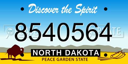 8540564 North Dakota License Plate