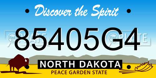 85405G4 North Dakota License Plate