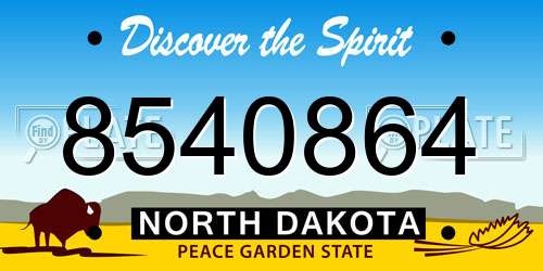 8540864 North Dakota License Plate