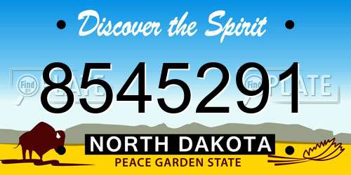 8545291 North Dakota License Plate
