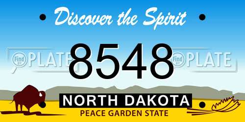 8548 North Dakota License Plate