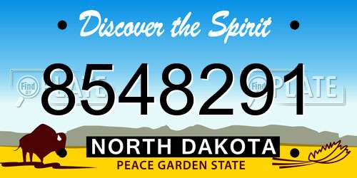 8548291 North Dakota License Plate