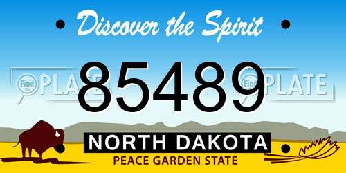 85489 North Dakota License Plate