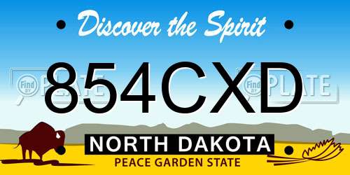 854CXD North Dakota License Plate