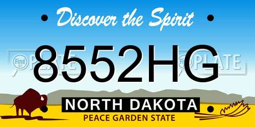 8552HG North Dakota License Plate