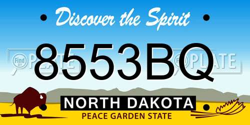 8553BQ North Dakota License Plate