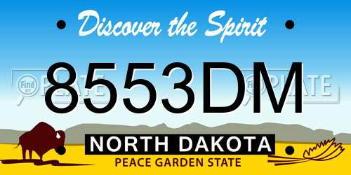 8553DM North Dakota License Plate