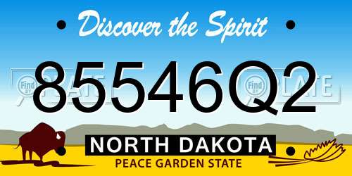 85546Q2 North Dakota License Plate