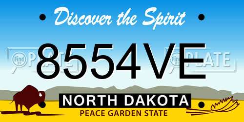 8554VE North Dakota License Plate