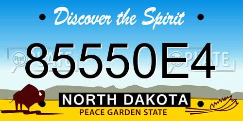 85550E4 North Dakota License Plate