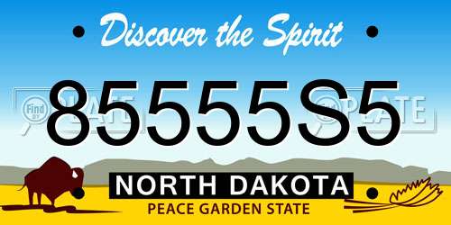 85555S5 North Dakota License Plate