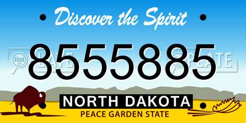 8555885 North Dakota License Plate