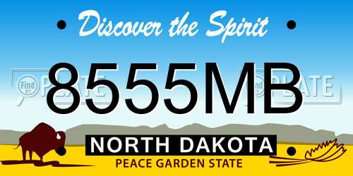 8555MB North Dakota License Plate