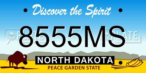 8555MS North Dakota License Plate