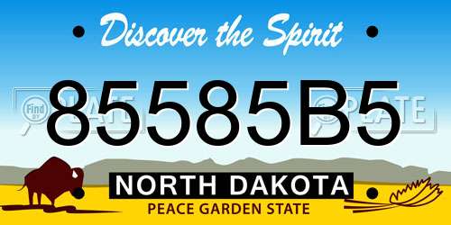 85585B5 North Dakota License Plate