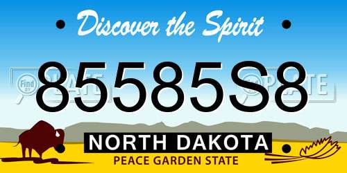 85585S8 North Dakota License Plate
