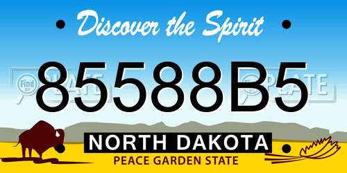 85588B5 North Dakota License Plate
