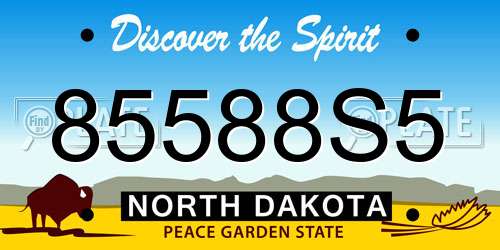 85588S5 North Dakota License Plate