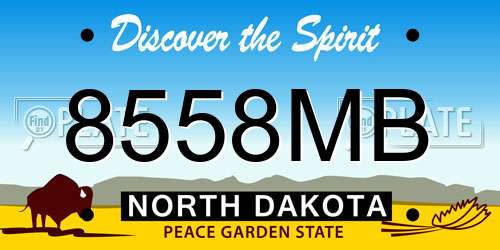 8558MB North Dakota License Plate