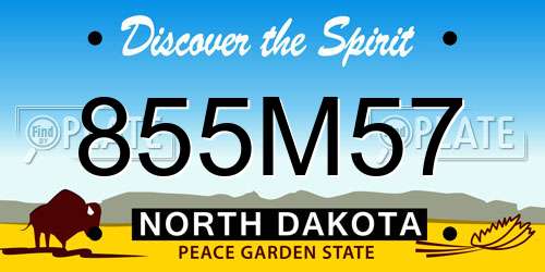 855M57 North Dakota License Plate