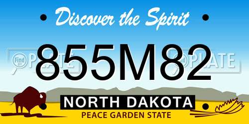 855M82 North Dakota License Plate