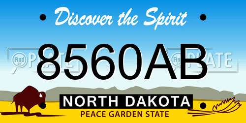8560AB North Dakota License Plate