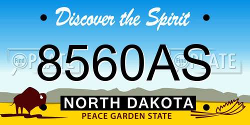 8560AS North Dakota License Plate
