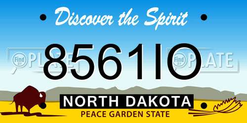 8561IO North Dakota License Plate