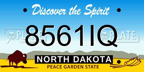 8561IQ North Dakota License Plate