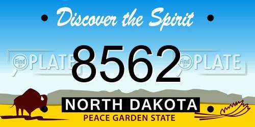 8562 North Dakota License Plate
