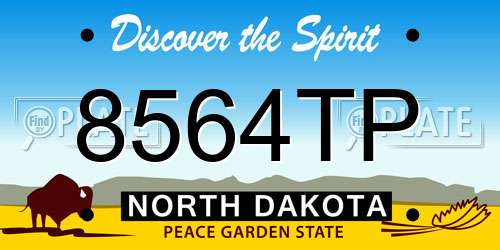 8564TP North Dakota License Plate