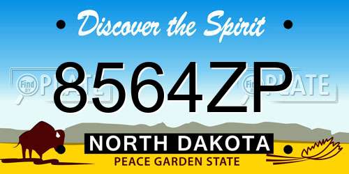 8564ZP North Dakota License Plate