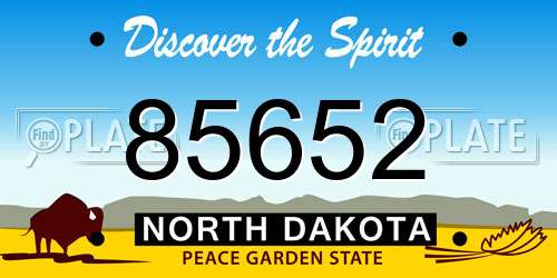 85652 North Dakota License Plate