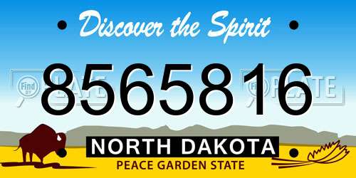 8565816 North Dakota License Plate
