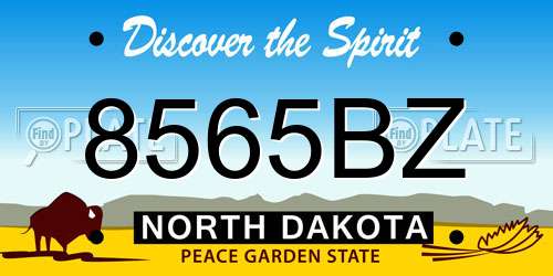8565BZ North Dakota License Plate