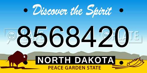 8568420 North Dakota License Plate