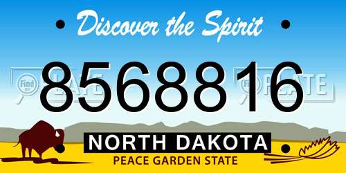 8568816 North Dakota License Plate