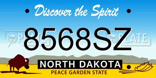 8568SZ North Dakota License Plate