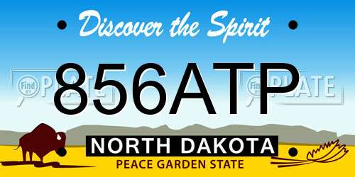 856ATP North Dakota License Plate