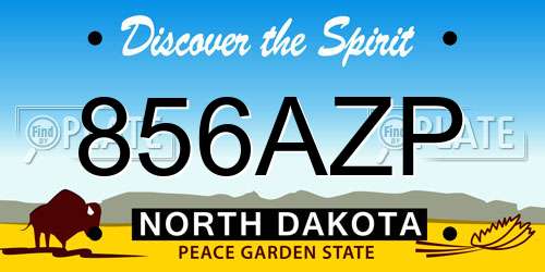 856AZP North Dakota License Plate