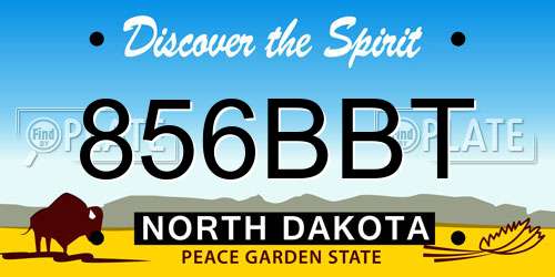 856BBT North Dakota License Plate