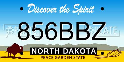 856BBZ North Dakota License Plate