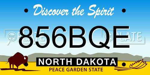 856BQE North Dakota License Plate